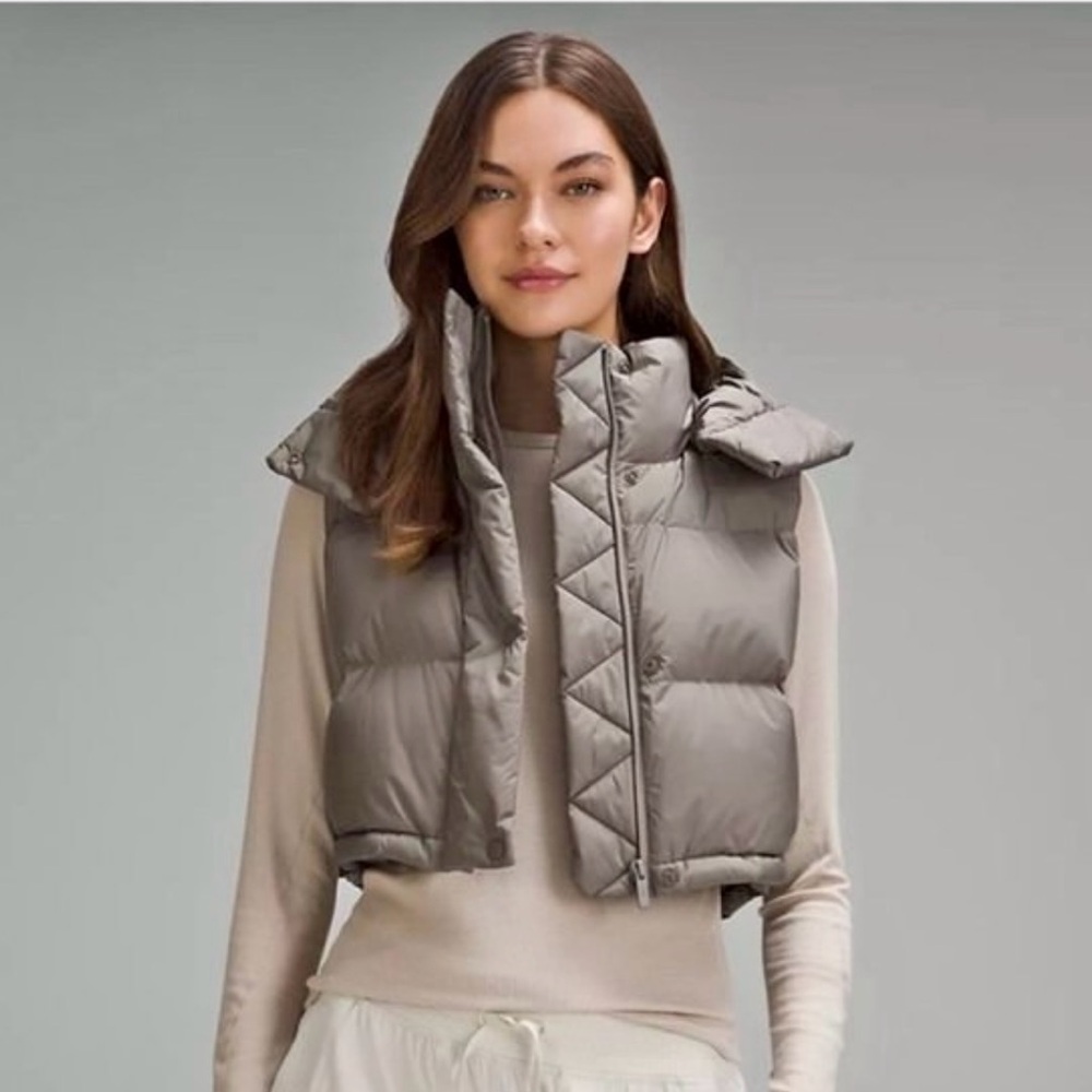 Lululemon Wunder Puff Gray Vest Size 8